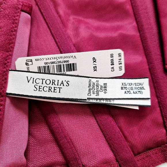 🆕️Victoria's Secret Dream Angels Unlined Lace up Velvet Corset Top XS - Picture 10 of 10